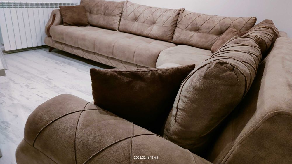 Ъглов двоен разтегателен диван