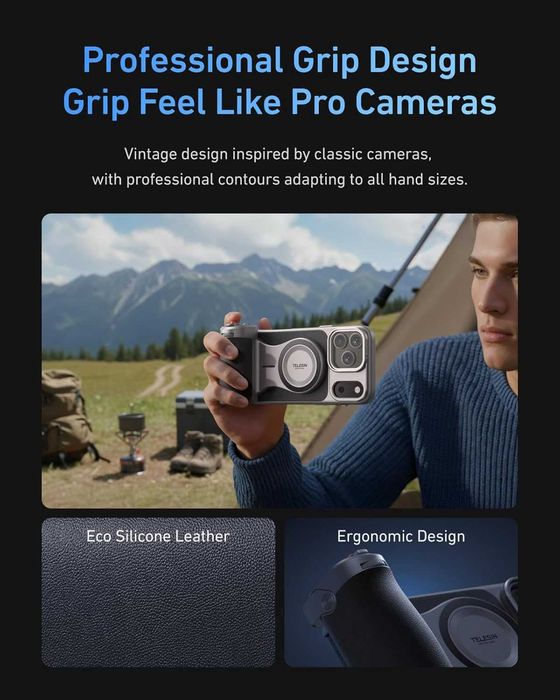 Грип за телефон TELESIN Master Grip iPhone 17 и 18 Pro Max