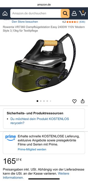 Парна ютия / Парогенератор Rowenta Easy Steam VR7360