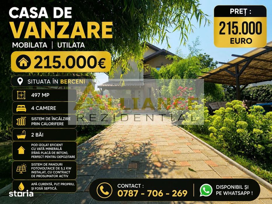 Casa de vanzare | Mobilata Utilata | 4 camere - 215.000€