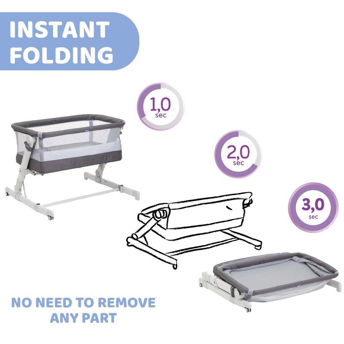 Patut atasabil Chicco Next2Me PopUp Atmoshpere(Gri) 0luni+ NOU SIGILAT