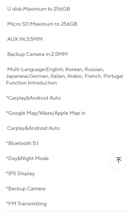 Carplay auto  ecran 7 inch