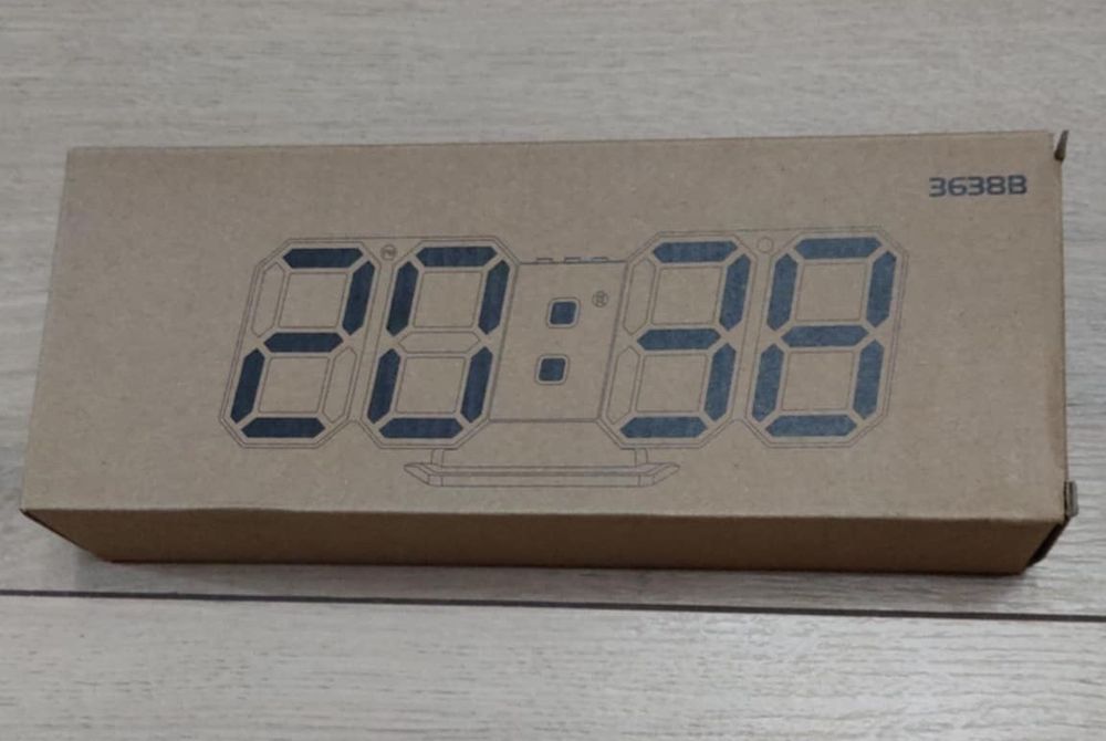 Ceasul digital cu termomentru, afisaj mare cu lumina LED alb rece,Nou!