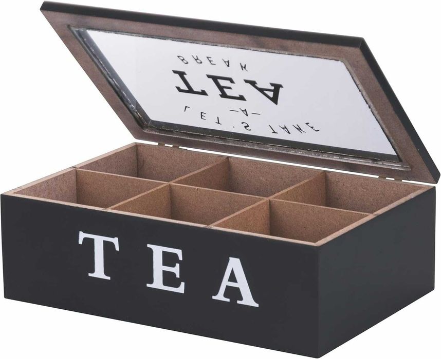 Кутия за чай  ​​Galileo Sibyl с 6 вътрешни слота, черна