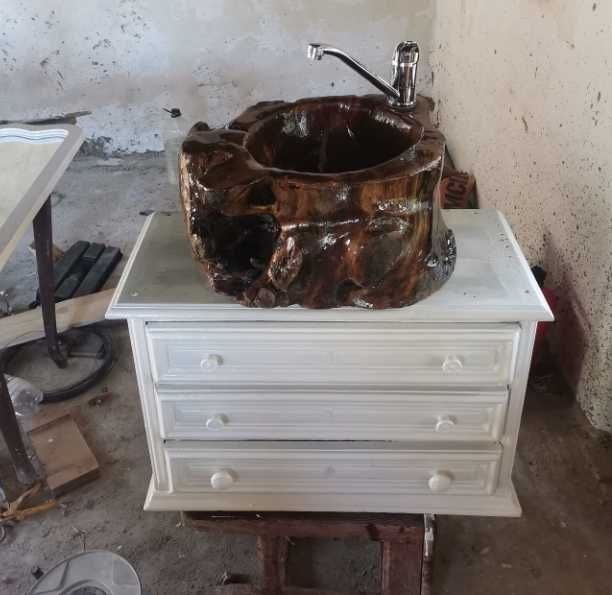 Lavoar din lemn /ghiuvetă lemn