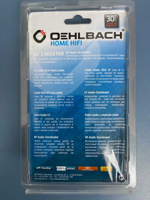 Стерео аудио High End кабел OEHLBACH NF 1 MASTER 100