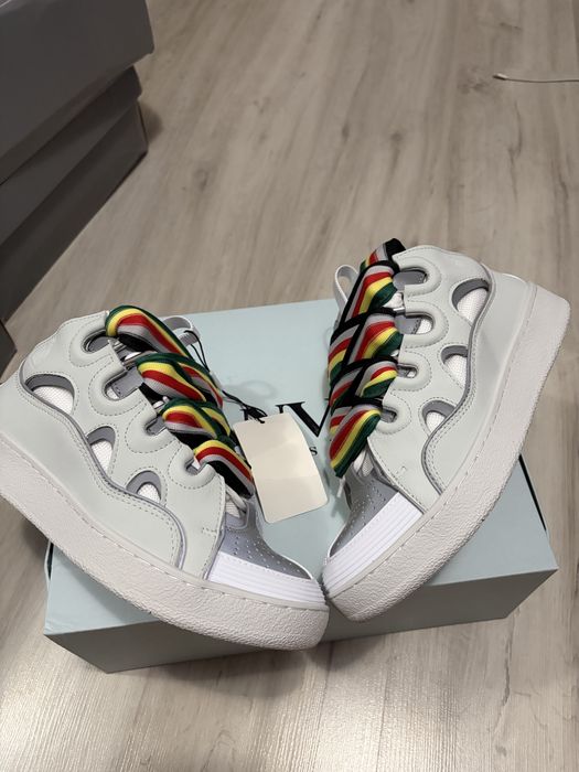Lanvin curb low white rasta laces 40