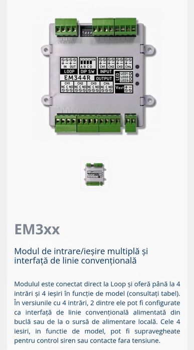 Module de gestionare a sistemului de stingere a gazelor