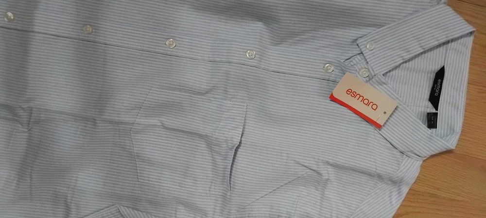 Cămașă bărbați XL/44,alba si bleumarin