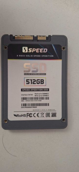 SPEED 512GB SSD sotiladi