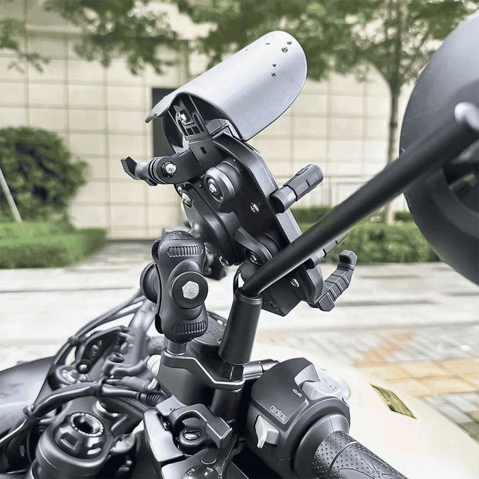 Suport telefon moto/atv/scuter sistem antivibratii catch cadru+oglinda