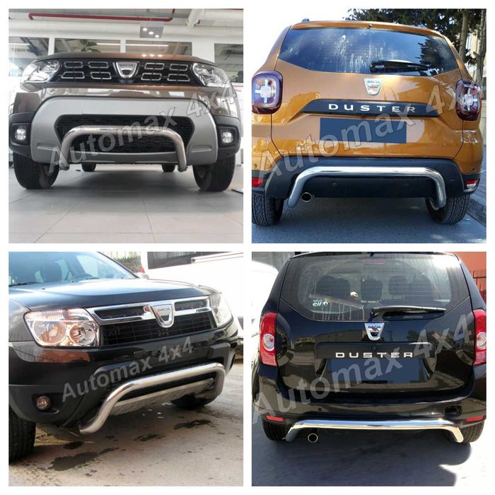 Bullbar inox fata si spate Dacia Duster I, '10-'18, si II, '18-prezent
