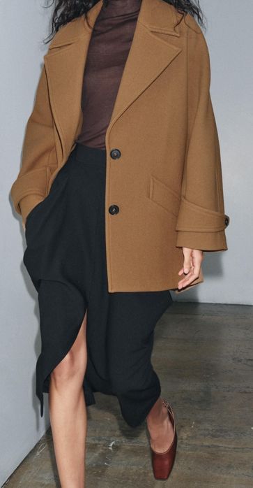 Palton oversize lana Zara Manteco limited edition