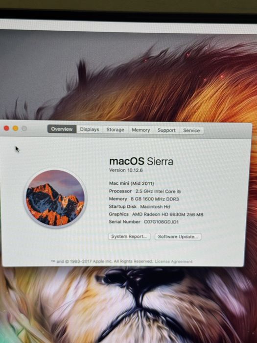 Продаю mini-mac macos sierra version 10.12.6