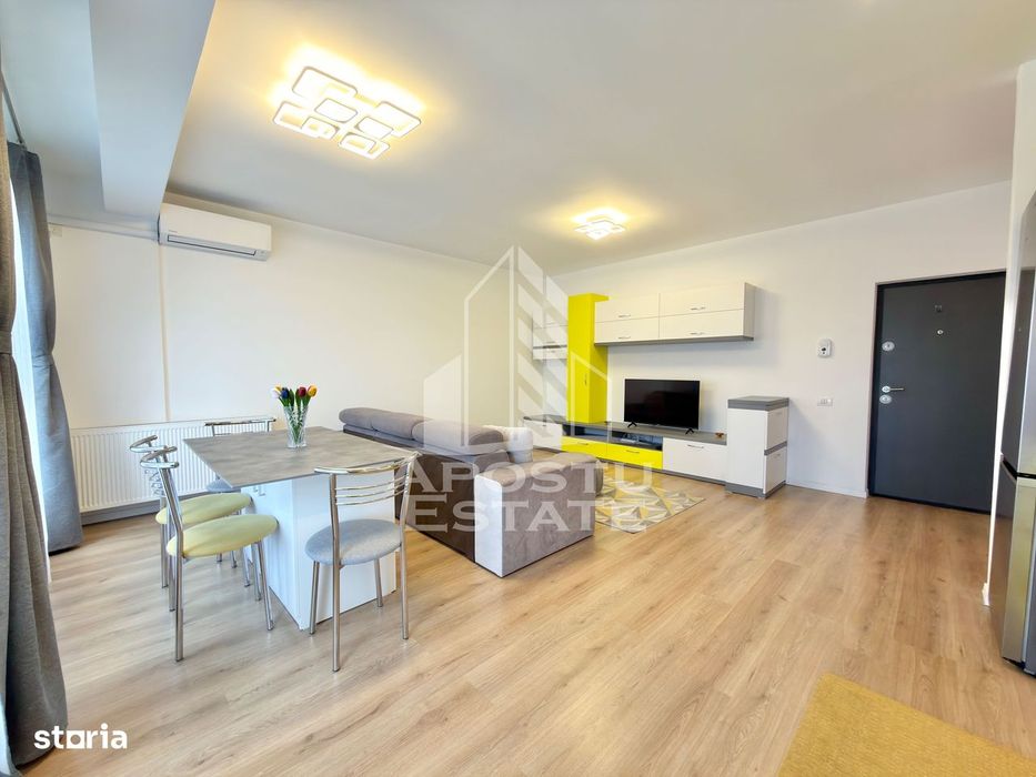 Apartament cu 3 camere mobilat la etajul 2 cu lift in Giroc la asfalt.