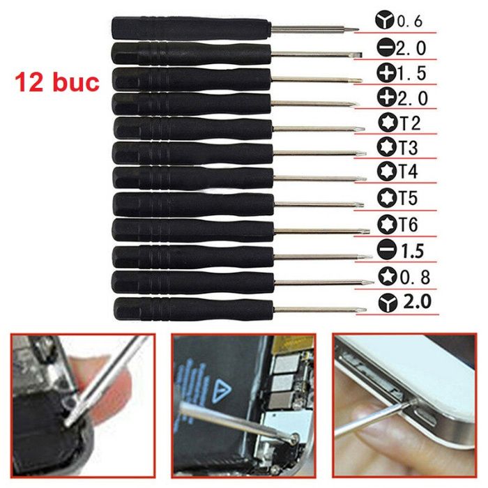 Set 12 surubelnite penru TELEFON TABLETA CALCULATOR. Noi ambalate!