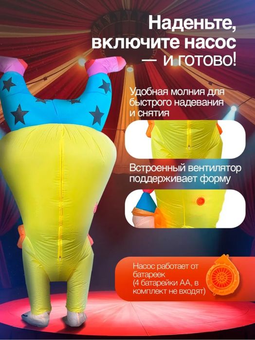 Надувной костюм КЛОУНА 3500ТГ