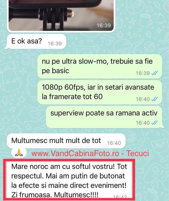 Cel mai folosit SOFT platforma 360Selfie Video de vanzare - PBF TECUCI