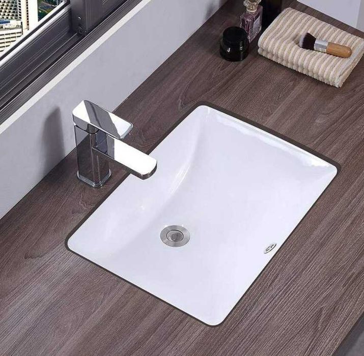 Lavoar Diana, 52x38 cm, montaj incastrat sub blat, ceramica alba x2