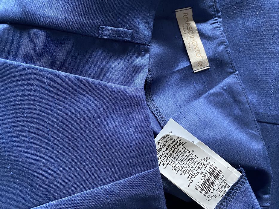 Pantaloni dama albastri cu talie inalta