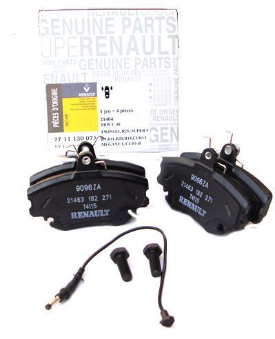 Placute frana Dacia Logan 202012; Sandero 202012 cu abs si senzor originale 7711130071, Peugeot 205, 309 I; Renault R11, R19, R18, R21 R25 R5 R9 Clio 1, Clio II, Espace 1, Espace 2, Rapid, Megane 1,