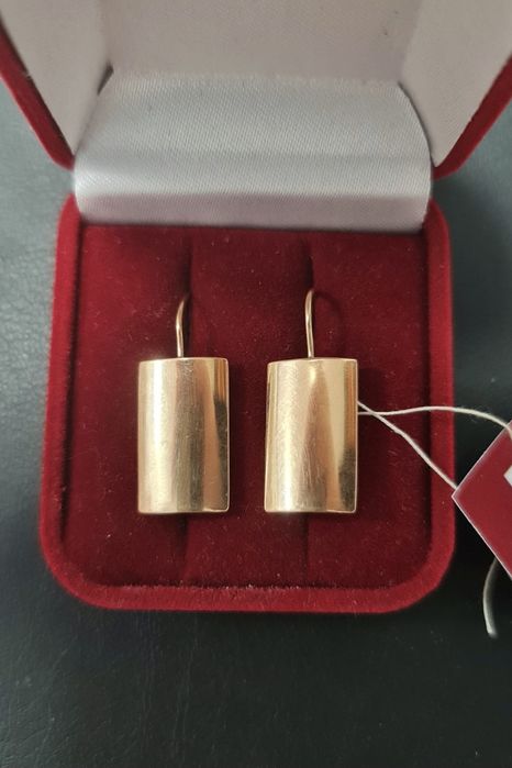 Золотые новые серьги Пластины 585 пробы