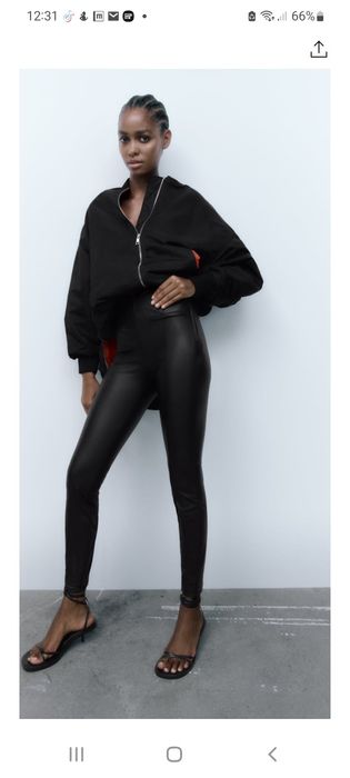 Pantaloni piele ecologica Zara masura S