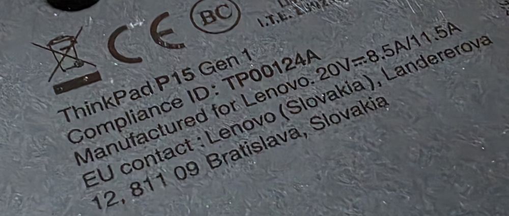 ThinkPad P15 Gen 1 i7 10850H 5.1GHz 32GB RAM RTX Quadro 6GB NVMe 512GB
