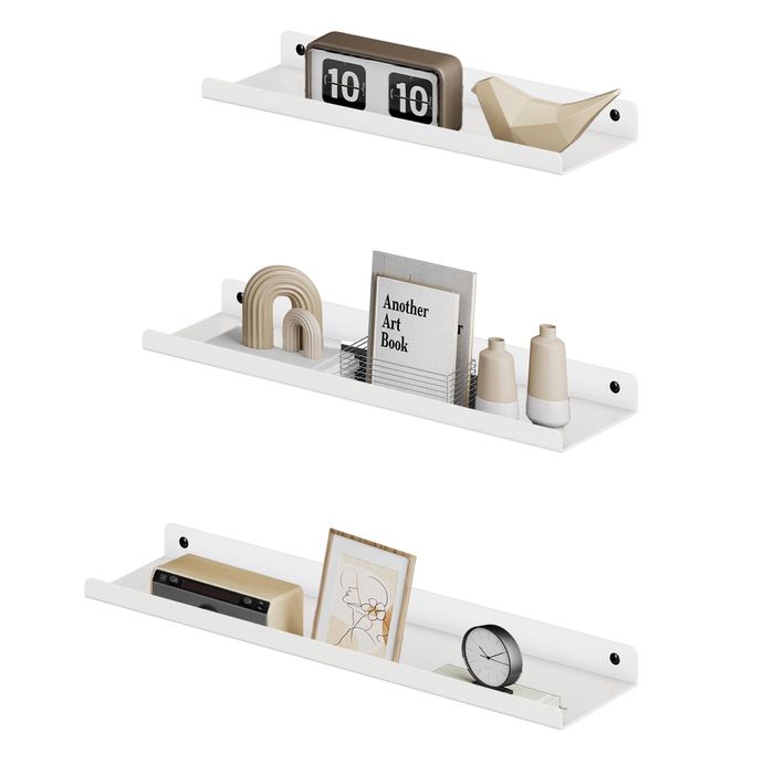 Комплект от 3 метални стенни рафта в индустриален стил