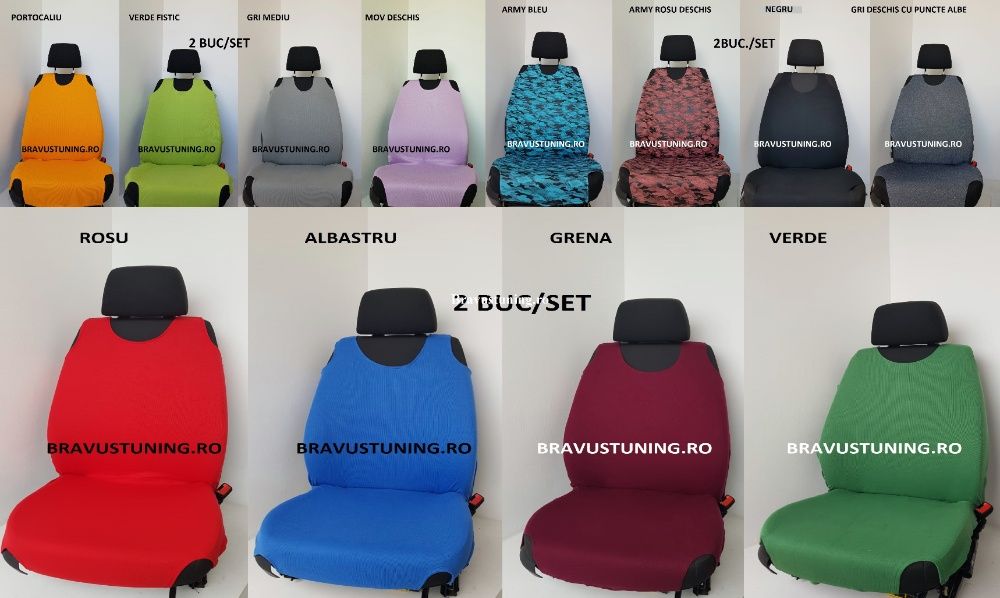 Set 2 piese maieu din bumbac fara burete pentru 2 scaune fata