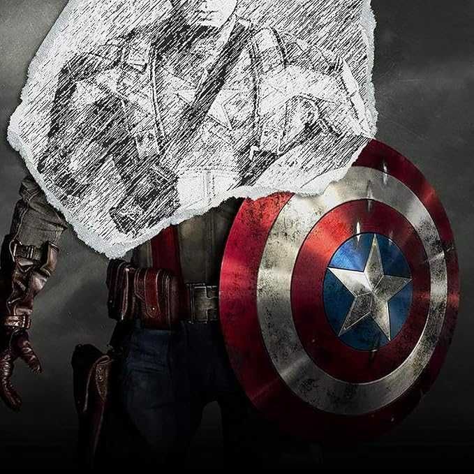 Щит на Капитан Америка Captain America 60см реалистичен модел метален