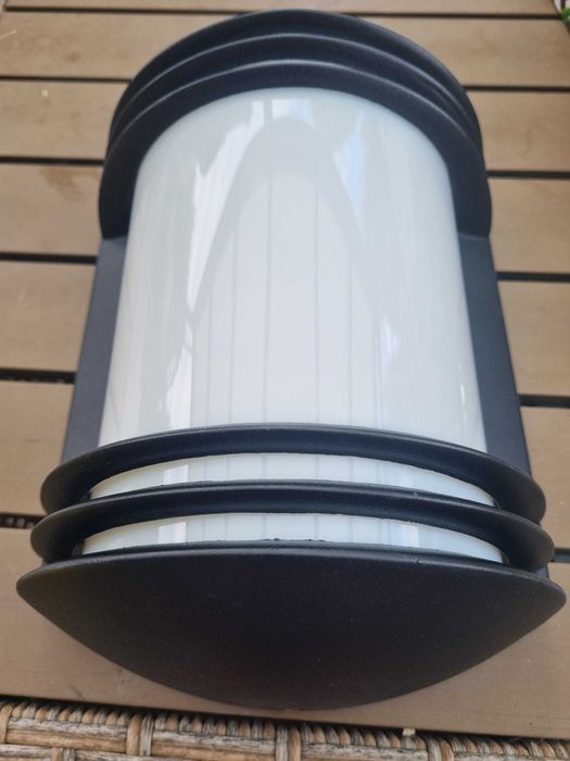 Vand aplica din aluminiu negru mat bec E27, 26 cm inaltime