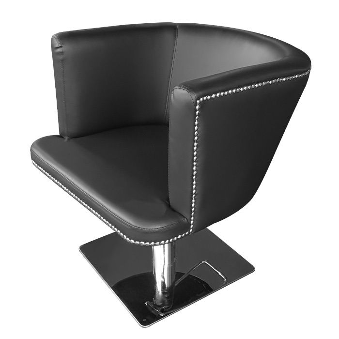 Фризьорски стол тип кресло M720, черен с метални капси