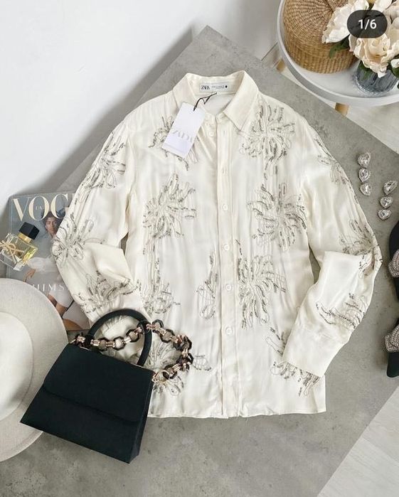 Риза ZARA с камъни маниста