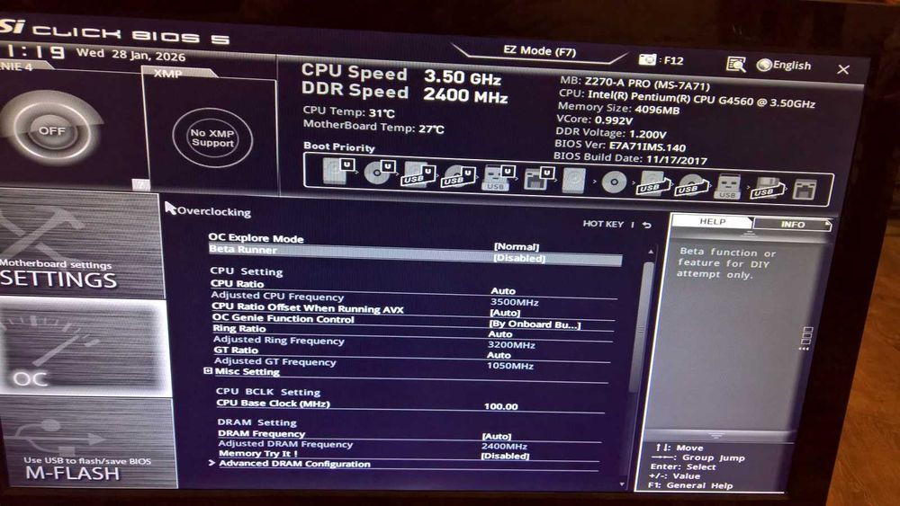 Дънна платка MSI Z270-A PRO, Display Port, socket 1151