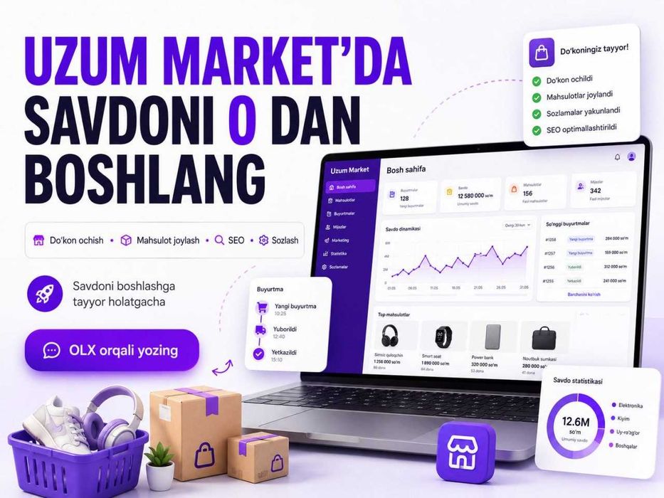 Uzum Market do‘konini professional ishga tushirish