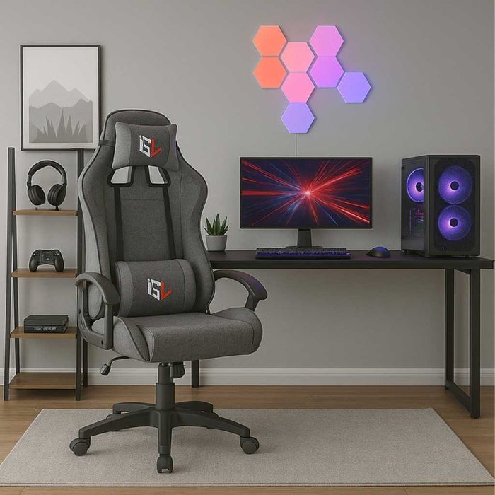 НОВ Стилен Геймърски стол GAMELAB NOMAD Breeze, тъмносив