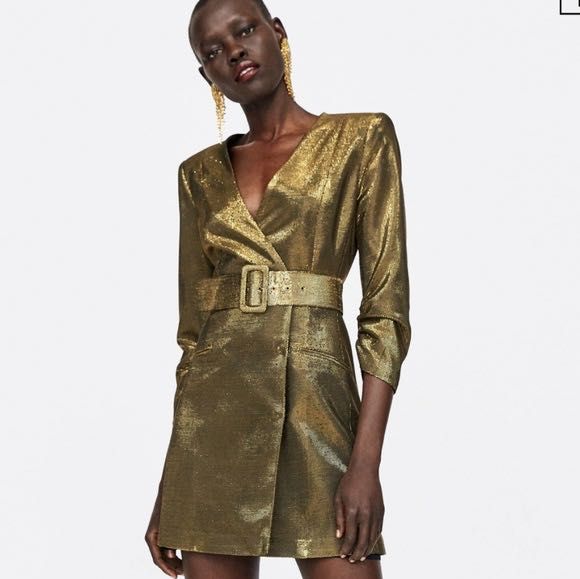 Парти рокля с метален ефект