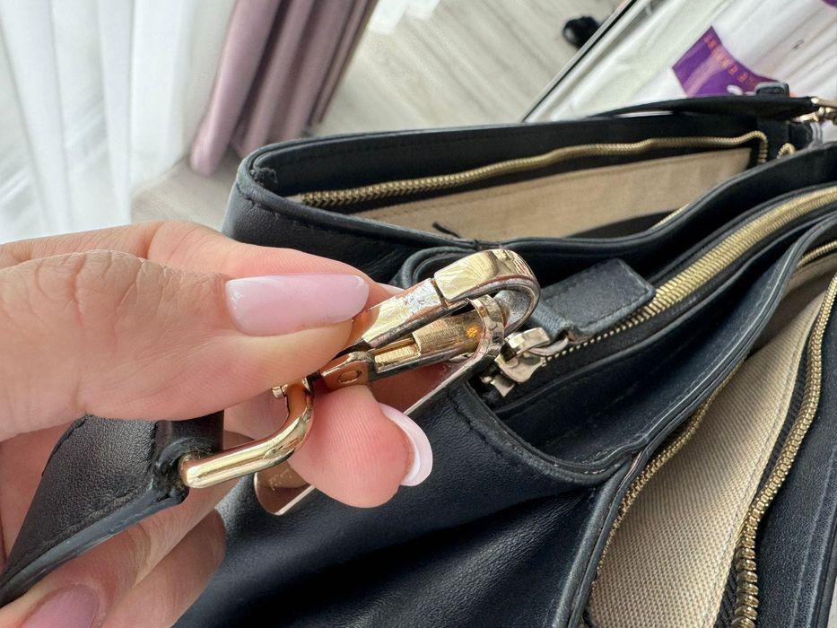 Geanta Musette piele neagta