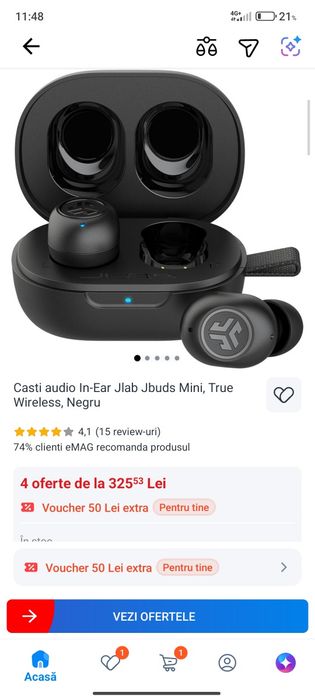 Vând căști JLab JBuds Mini True Wireless