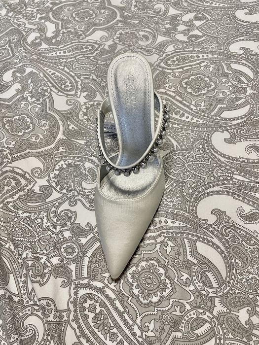 Pantofi mireasa, noi, nepurtati, masura 40, satin, ornati cu perle
