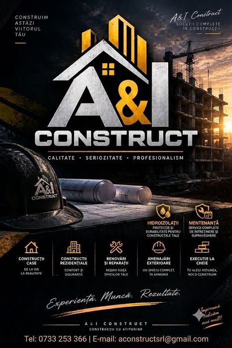 Executam Lucrari Constructii, Renovari Apartamente si Case - A&I CONSTRUCT