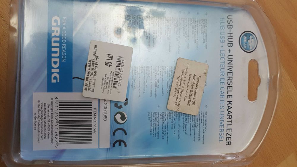 Cititor de carduri-adaptor universal usb