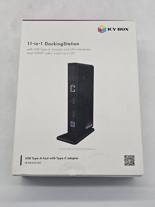 Stație de andocare ICY BOX USB-C (11-în-1) pentru 2 monitoare (2x HDMI
