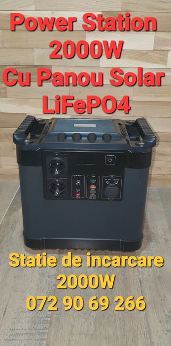 Power Station - Panou Solar Generator Statie  incarcare 2000W  LiFePO4