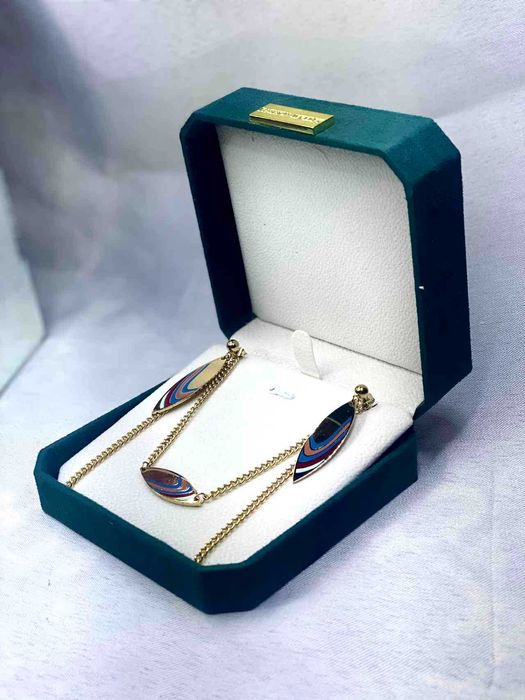 Свадебный набор: Серьги и Колье с покрытием 18К золота и цирконами