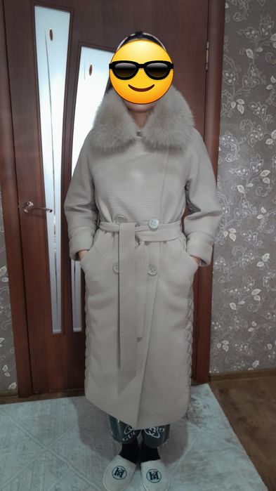 Пальто комбинированный