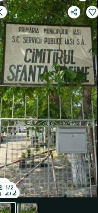 Pf vând loc de veci sf treime păcurari
