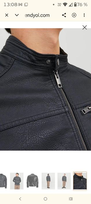 Jack & Jones Jachetă de piele pentru bărbați Rocky