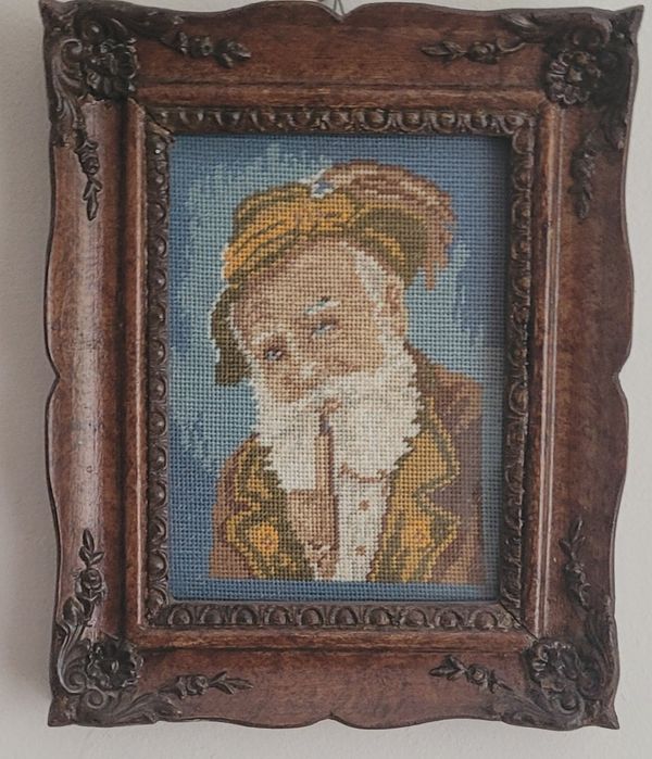 Goblenuri Batrana si Batranul, cusute manual